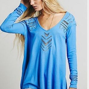 We the Free People Moonrise Cutout Thermal Blue